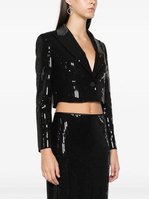 sequinned cropped blazer